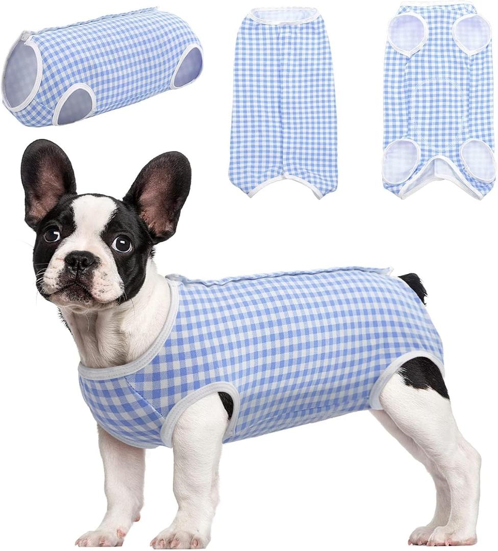 Kuoser Surgical Recovery Suit for Dogs Cats, Pet T-Shirt After Surgery Wear for Dogs, Dog Professional Recovery Suit Comfortable E Collar Alternative, Prevent Licking Onesies Pet Surgery Recovery Suit (X-Large (Pack of 1))
