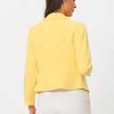 Allegra K Women's Dressy Casual Blazer Open Front Office Work Business Lightweight Crop Suit Blazers (Yellow, XS)