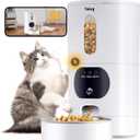 Automatic Cat Feeders Camera 5G: WiFi Easy to Clean Timed Smart Dog Food Dispenser 2-Way Audio Memory Function Pet Feeder HD 1080P Video Record APP Control Dry Food Clear Night Vision Yakry