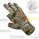 BASSDASH Unisex Fingerless Fleece Liner Camo Hunting Gloves for Cold Weather UPF 50+ Lightweight Fishing Photography HG06 (M)