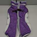 FUAMEY Dog Coat for Large Dogs,Waterproof Dog Winter Jacket with Harness Built in Puppy Cold Weather Coats Reflective Pet Vest with Zipper Warm Fleece Dogs Snowsuit Windproof Purple L (L(chest:24in))