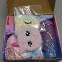 Unicorns Gifts for Girls 5 6 7 8 9 10+ Years Old, Kids Toys Set for Teens Girls Birthday Gifts Christmas, Unicorn Toys with Light Up Soft Plush Star Pillow, Diary Notebook, Headband, Water Bottle