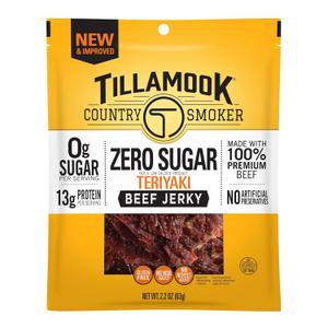 Tillamook Country Smoker Zero Sugar Keto Friendly Beef Jerky, Teriyaki, 2.2 Ounce