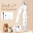 2 in 1 Dog & Cat Nail Clippers & Trimmers with LED Lights, Splash Guard - Pet Hair Trimmer for Around Paws, Ear, Eye,Face, Rump Rechargeable & IPX7 Waterproof Grooming Supplies for Dog, Cat (White)