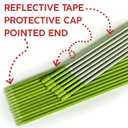 Reflective Driveway Markers 48 Inch, 25 Pack Fiberglass Green Sticks | UV Coating, Flexible Marker for Parking, Property Lines, Snow Plowing, Yard Boundaries and Plant Support