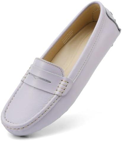 Artisure Women's Classic Comfort Leather Penny Loafers Casual Slip-Ons Lightweight Walking Flats Driving Mocs Boat Shoes 7