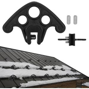 50 Pack Snow Guards for Metal Roofs, Plastic Roof Ice Guard for Standing Seam Metal Roofing, Stops Roof Snow from Breaking Up (Includes Set Screws)