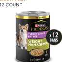 Purina Pro Plan Weight Management Wet Dog Food Turkey and Rice Entree in Gravy - (Pack of 12) 13 oz. Cans (EXP 09/30/27)
