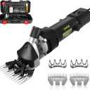PAT JUUMG 1000W Sheep Shears Electric Farm Livestock Haircut with 2 Blades Professional Animal Clippers 6 Speed Heavy Duty Electric for Thick Horses Sheep Alpacas Goats(Black)