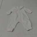 pureborn Unisex Baby Jumpsuit Infant Boys Girls Cotton Spring Fall Romper One-Piece Coverall Baptism Outfit White Newborn