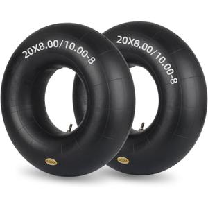 GICOOL 20x8.00-8 20x10.00-8 Inner Tubes, 2 Pack with TR4 Valve Stem, Heavy-Duty Replacement Tubes for Lawn Mowers, Tractors, Riding Mowers, Golf Carts, Scooters, Go Karts, Wagons, Garden Trailers