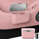 Car Trash Can with Lid - Leakproof Hanging Car Garbage Bin for Door & Seat Back - Waterproof Auto Trash Bag & Multifunctional Storage Organizer for SUV, Truck, Sedan (Pink)