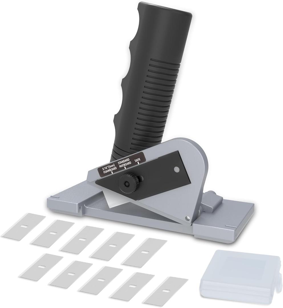 Straight Mat Cutter, 10 Replacement Blades, 90 Handheld Mat Board Cutter Design for Picture Framing and Art Projects for At-Home Framers