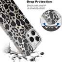 KANGHAR Case for iPhone 16 Pro Max Leopard Printed Pattern Cute Cheetah Phone Case Clear Bumper Hard Back Shockproof Protective Diamond Glittter Camera Lens Cover for iPhone 16 Pro Max Black