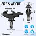 Bench Vise 2.5 inch Table Clamp On Vise,360 Swivel Base Heavy Duty Home Vice Bench Vise For Workbench Clamp Vise for Woodworking,Metalworking, Cutting Conduit, Drilling, Sawing
