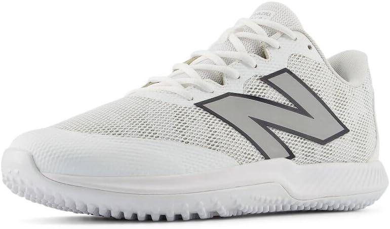 New Balance Unisex-Adult FuelCell 4040 V7 Turf Trainer Baseball Shoe (6.5 Wide Women/5 Men, Optic White/Rain Cloud)