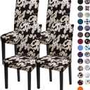 Sufdari Dining Chair Covers,Kitchen Chair Cover,Parsons Chair Slipcover,Spandex Chair Protectors for Dining Room Stretch Chairs Cover Set of 4 -Beige Floral