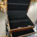 GENRICE Wooden Silverware Chest without Silverware Double-layer, Silverware Box Storage for Silver, Silverware Case with Handle and Felt Lined, Flatware Chest for 12 or 16 or more sets of Utensils
