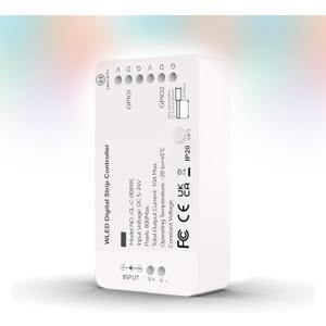 WLED LED Light Strip Controller, Addressable LED Controller RGB RGBW WS2812B SK6812 WS2811 TM1814 WS2813 WS2815 5-24V WiFi APP Control Over 100 Dynamic Lighting Modes DIY ESP8266, ES-C-008WL