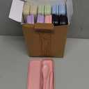 Reusable Travel Utensils Set with Case, 12 Sets Wheat Straw Portable Knife Fork Spoons Cutlery, Eco-Friendly BPA Free Plastic Tableware for Kids Adults Travel Picnic Camping Utensils