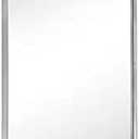 24x36'' Brushed Nickel Metal Framed Bathroom Mirror for Wall in Stainless Steel Rounded Rectangular Bathroom Vanity Mirrors Wall Mounted (36"L x 24"W)