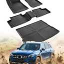 All Weather Floor Mats & Cargo Liner for Mercedes Benz GLB: 2020 2021 2022 2023 2024 2025 (Only for 5 Seats), Custom Fit for Front Second Backseat Row, Heavy Duty Rubber Carpet Black Car Accessories