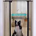 No Pawblems 55" Extra Tall Pet Gate for Cat/Dog, 29-40" Wide Auto Close Tall Dog Gate for Doorways/Hallways, 1.37" Ultra Narrow Spacing, NO Drilling Pressure Mounted, Black