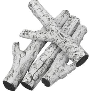 Stanbroil 4 Piece Set of Ceramic White Birch Wood Gas Log for All Types of Ventless, Gel, Ethanol, Electric, Gas Inserts, Propane, Indoor or Outdoor Fireplaces & Fire Pits