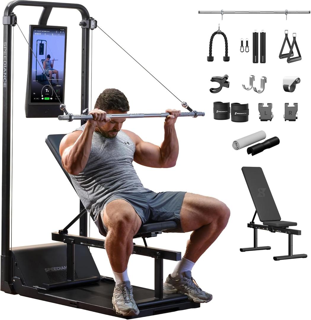 Speediance Smart Home Gym, Multi-Functional Gym Machine for Full Body Strength Training, All-in-one Gym Equipment, Digital Weight System, Workout Station, Squat Rack, Gym Monster (GM 2 Works Plus)