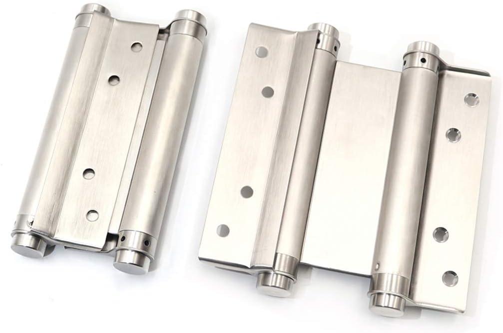 Pair of 6" Stainless Steel Cafe Saloon Door Swing Self Closing Double Action Spring Hinge