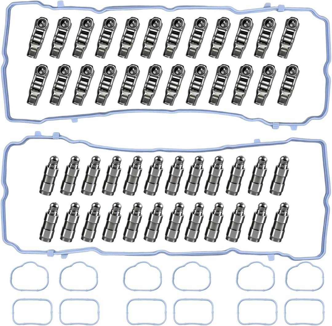 24Pcs Rocker Arm and Lifter w/Gaskets Compatible with Chrysler Dodge Ram Jeep Pentastar 3.6L V6 2011-2023 Replaces 5184296AE 5184332AA 5184331AC 5184562AC 5184595AE 5184596AE