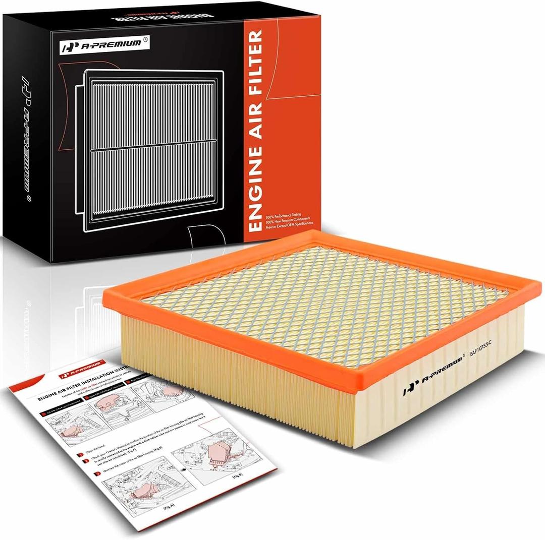 A-Premium Engine Air Filter Compatible with Toyota, Dodge, Jeep & Lexus Models - Camry, Highlander, Avalon, Sienna, Durango, Grand Cherokee, ES350, NX300, RX350 - Replace# 17801-0P050
