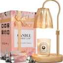 Candle Warmer Lamp with Timer & Dimmer, Candle Warmer Height Adjustable, Fits All Jar Scented Candles, Candle Lamp with 3 Bulbs, Charming Gift Box with Ribbon for Gifting (1 Pack, Amber)