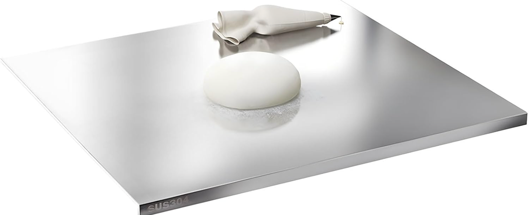 Stainless Steel Cutting Boards for Kitchen,304 Stainless Steel Chopping Boards with Lip and Non-slip silicone pad for Countertop Cutting Meats Fruits,Easy To Clean (15.7 * 19.6 * 0.06inch)