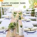 Nuogo 12 Pcs Plastic Cylinder Vases Tall Plastic Flower Vases for Centerpieces Hurricane Candle Holder for Home Wedding Office Party Formal Dinners Decorations (4''/6''/8'')