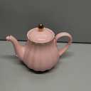 Sweejar Royal Teapot, Ceramic Tea Pot with Removable Stainless Steel Infuser, Blooming & Loose Leaf Teapot - 28 Ounce(Pink)