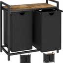 LAATOOREE Laundry Hamper, Two-Color 2  48L Laundry Basket with 2 Removable Laundry Sorter Bags and Top Shelf, Clothes Hamper for Laundry Room, Bathroom