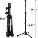 Tebery Baseball Batting Tee for Kids, Adjustable Softball Hitting Tees with Carry Bag, Portable Ball Training Tee with Flexible Rubber Top, Stable Tee Ball Stand for Practice, 20.86 to 39.76 Inches