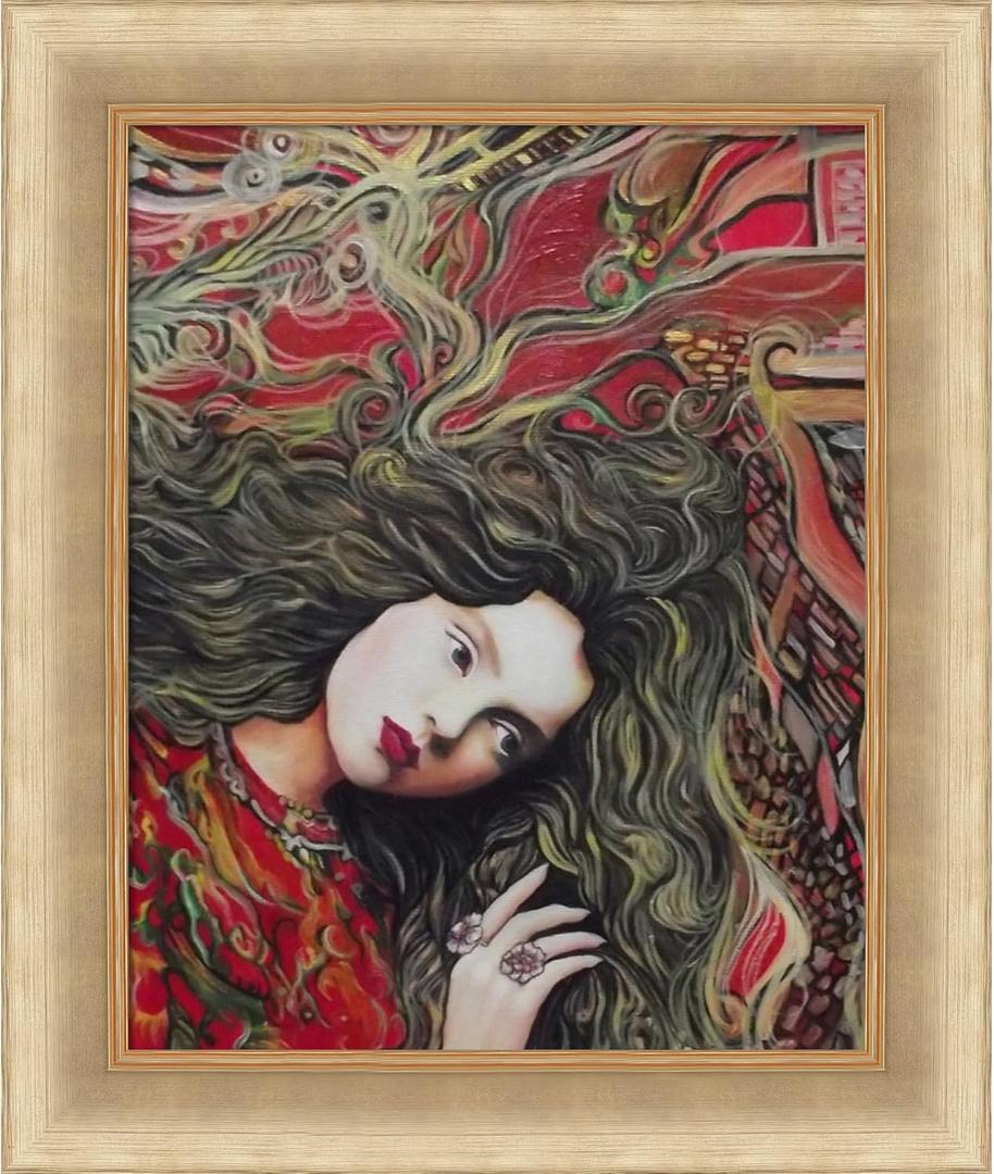 Belladonna with Andover Champagne Frame, 21.38" x 25.38"