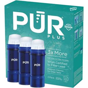 PUR Plus Water Filter Replacement for Pitchers & Dispensers, 6-Month Supply, 3 Count, Blue (PPF951K3)