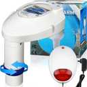 Inground Pool Alarm for Kids Safety, Swimming Pool Motion Sensor Alarm | Wireless Pool Water Immersion Alarms Detector Battery Powered with Remote Receiver for Kids Pets FCC-Compliant