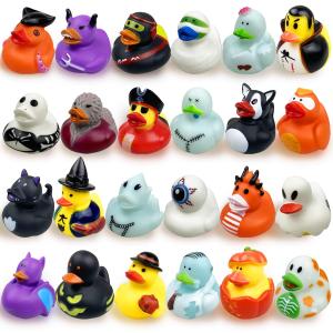 24 Pack Halloween Rubber Ducks Bath Toys for Kids Toddlers Boys Girls Halloween Toys Halloween Party Favors Gifts Halloween Treat Bags