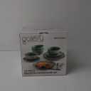 AmorArc Ceramic Dinnerware Sets, Wavy Rim Stoneware Plates and Bowls Sets, Highly Chip and Crack Resistant | Dishwasher & Microwave & Oven Safe Dishes set, Service for 6 (18pc)