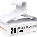 HOUSE DAY Plastic Baby Hangers for Closet 20 Pack, Durable Plastic Kids Hangers for Baby Clothes, Thin & Compact Childrens Hangers, Space Saving White Baby Hanger, Small Hanger for Kids Clothes