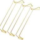 12-Inch Gold Wine Glass Rack, Under Cabinet Wine Glass Holder Stemware Rack - Hanging Stemware Holder for Cabinet Kitchen Bar, Set of 3