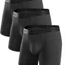 DAVID ARCHY Men's Underwear Ultra Soft Modal Support Pouch Trunks Moisture Wicking Boxer Briefs for Men Multipack (M)