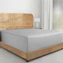 California Design Den 100% Organic Cotton Fitted Sheet Queen Size Only - Soft and Crisp Percale, Deep Pocket Queen Fitted Sheet, Lightweight and Snug-Fit, Durable - Light Grey