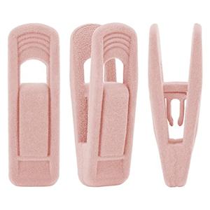 Trgowaul Light Pink Velvet Hangers Clips, Pant Hangers Velvet Clips, Strong Finger Clips Perfect for Thin Velvet Hangers Suit Skirt Pant Clothes Velvet Hangers, Velvet Baby Hangers Clips