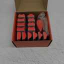 Hand Sanding Block Set of 16,Interchangeable Assorted Contoured Profile Sanding Pad Kit,Hook and Loop Abrasive Sanding Chassis for Sand Wood Furniture, Auto Paint and Crafts,Red