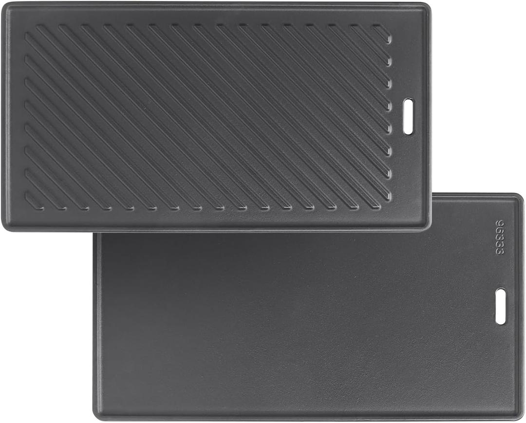 SafBbcue 96333 Grill Plates for Monument Grills 77352 24633 17842 35633 13892 Gas Grill Cooking Accessories, Cast Iron Reversible Griddle for Monument Grill 41847NG D405 77352MB D425 Replacement Parts
